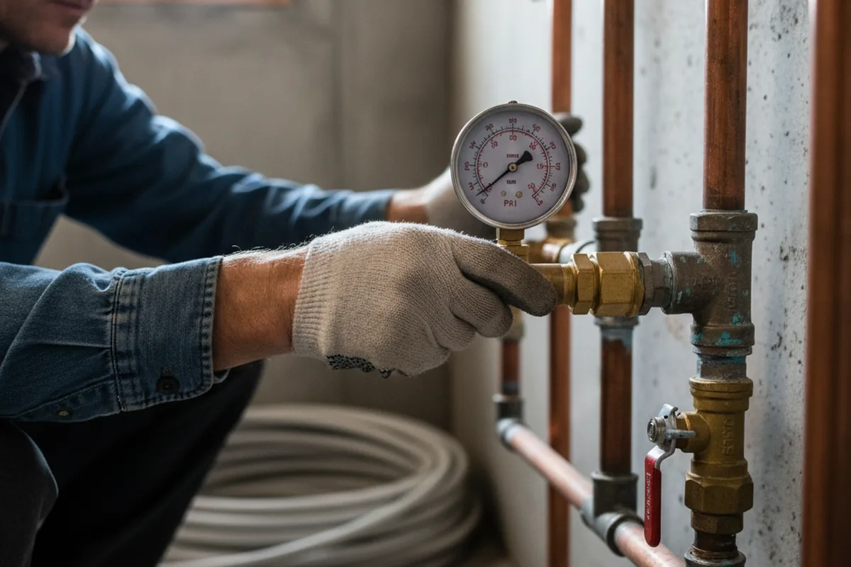 Pressure testing a repaired line during Water Line Repair in Chattahoochee